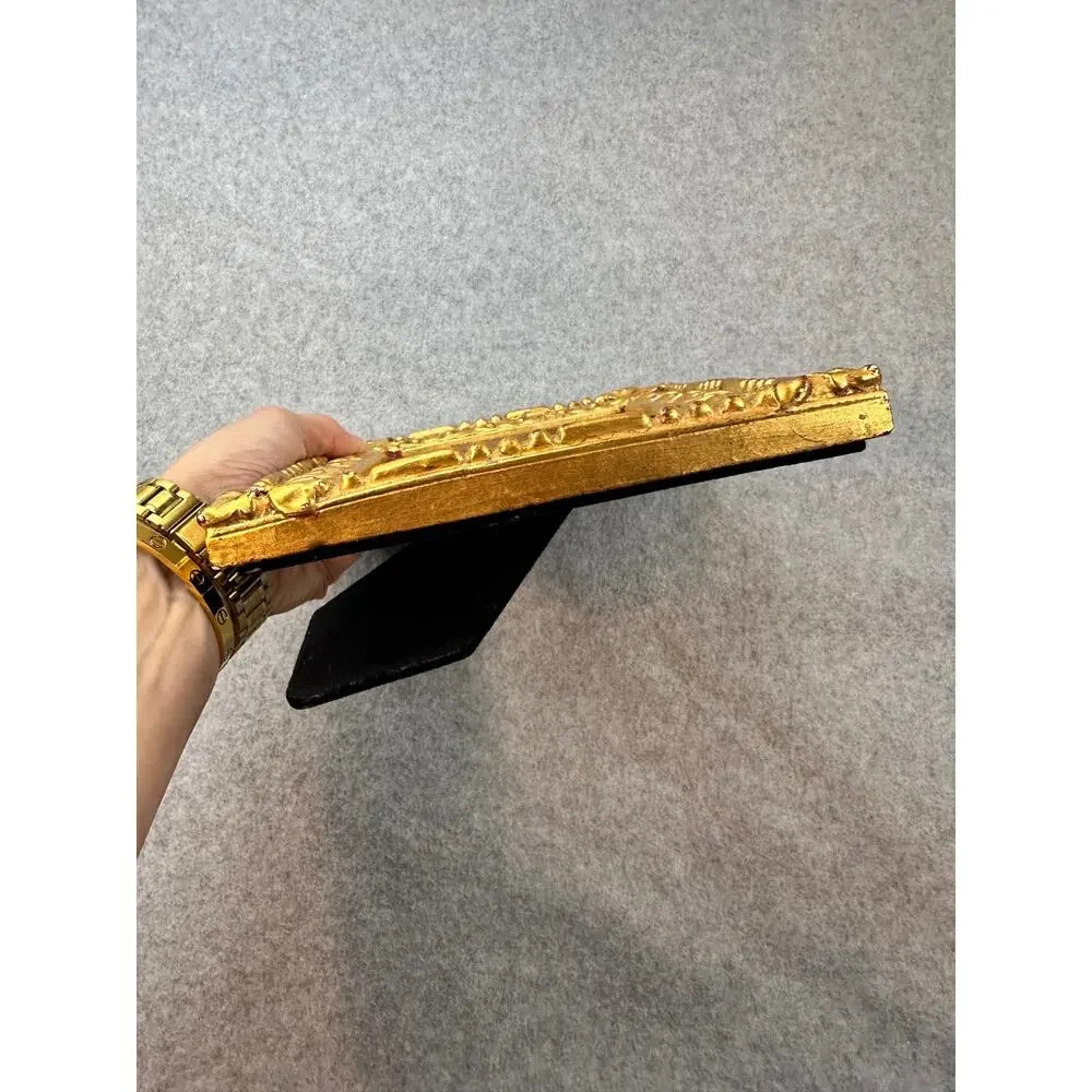 TOBI Gold Ornate Photo Frame Velvet Back Easel Wall Stand Baroque Rococo